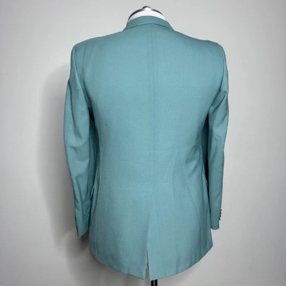 Kuppenheimer Sportsman Collection Teal Blue Wool Blend‎ Blazer Jacket Mens 42L
